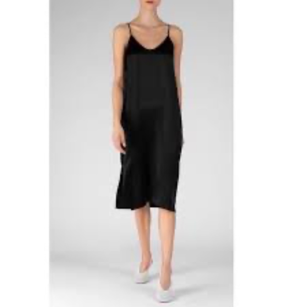 NWT ATM Anthony Thomas Melillo Black Silk Slipdress Large